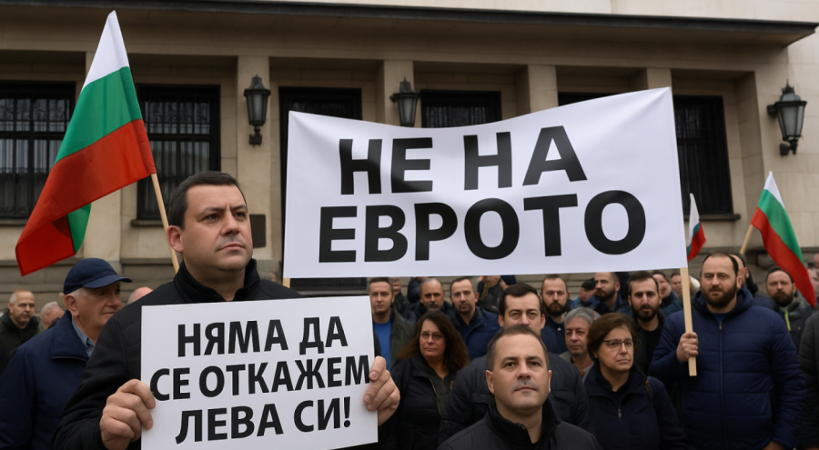 Протест срещу приемането на еврото в България: „Искаме да запазим суверенитета си“