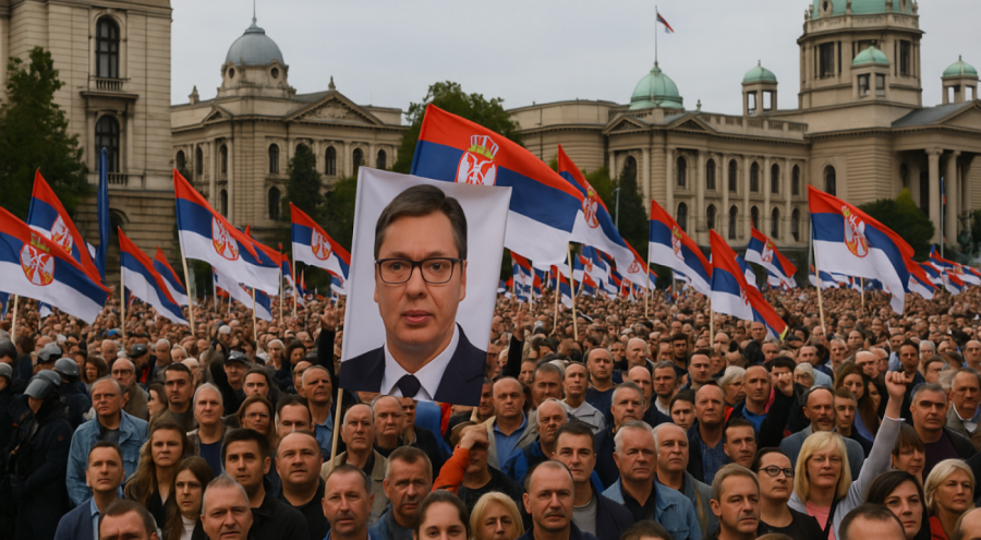 Desetine hiljada građana u Beogradu na mitingu podrške Vučiću