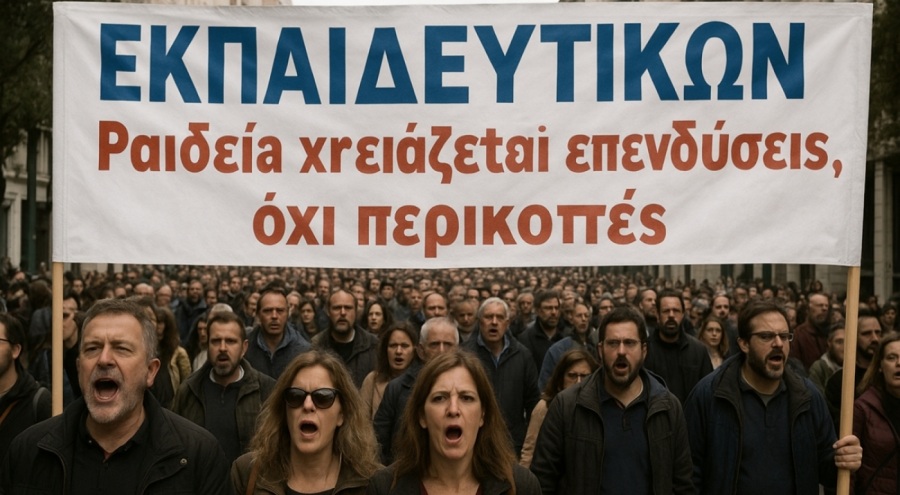 Μεγάλη διαμαρτυρία εκπαιδευτικών στην Αθήνα: Αντιδράσεις για τις περικοπές στον προϋπολογισμό της παιδείας