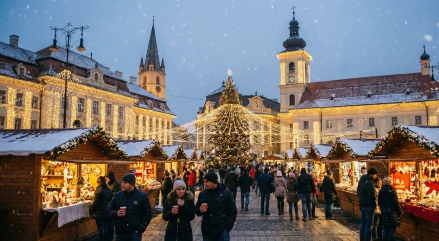 Începe basmul de iarnă în Transilvania: Se aprind luminile la Sibiu!